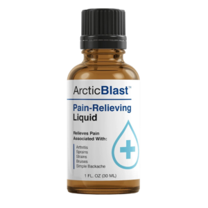 Arctic Blast pain relief drops bottle with natural ingredients.