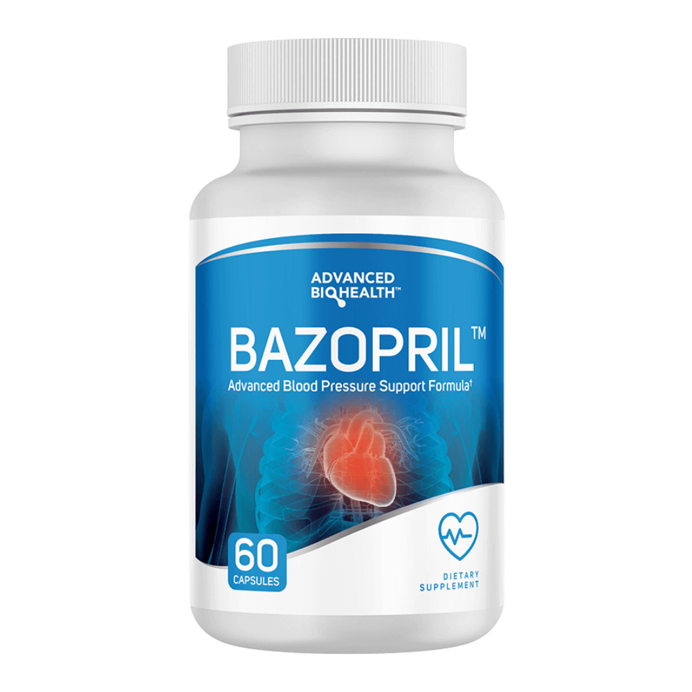 Bazopril bottle with natural ingredients for blood pressure support