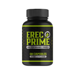 ErecPrime bottle with herbal ingredients for male health support.