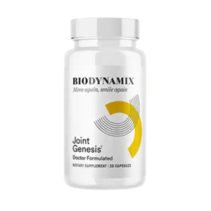 Joint Genesis bottle with natural ingredients for joint health support.