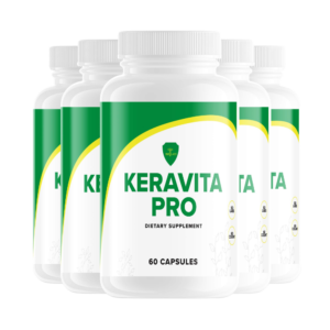 Keravita Pro bottle with natural ingredients for hair, skin, and nail health