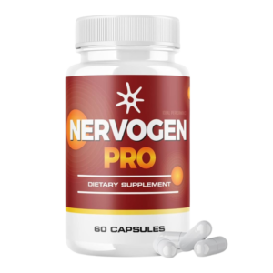 Nervogen Pro bottle with natural ingredients for nerve support.