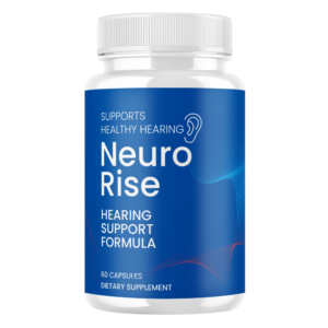 NeuroRise bottle with natural ingredients for ear and brain health.