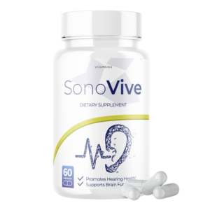 SonoVive bottle with natural ingredients for hearing support