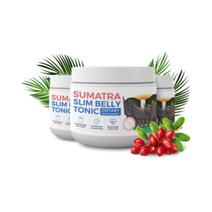Sumatra Slim Belly Tonic bottle with natural ingredients for weight loss and sleep support.