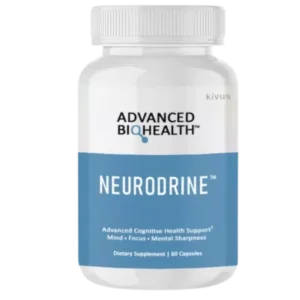 Neurodrine bottle with natural ingredients for cognitive support.
