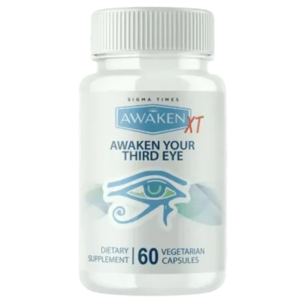 Bottle of Awaken XT capsules with natural ingredients.