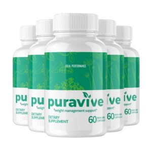 Puravive bottle with natural ingredients for weight loss.