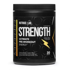 Nutrigo Lab Strength pre-workout supplement for enhanced workout performance and muscle pump
